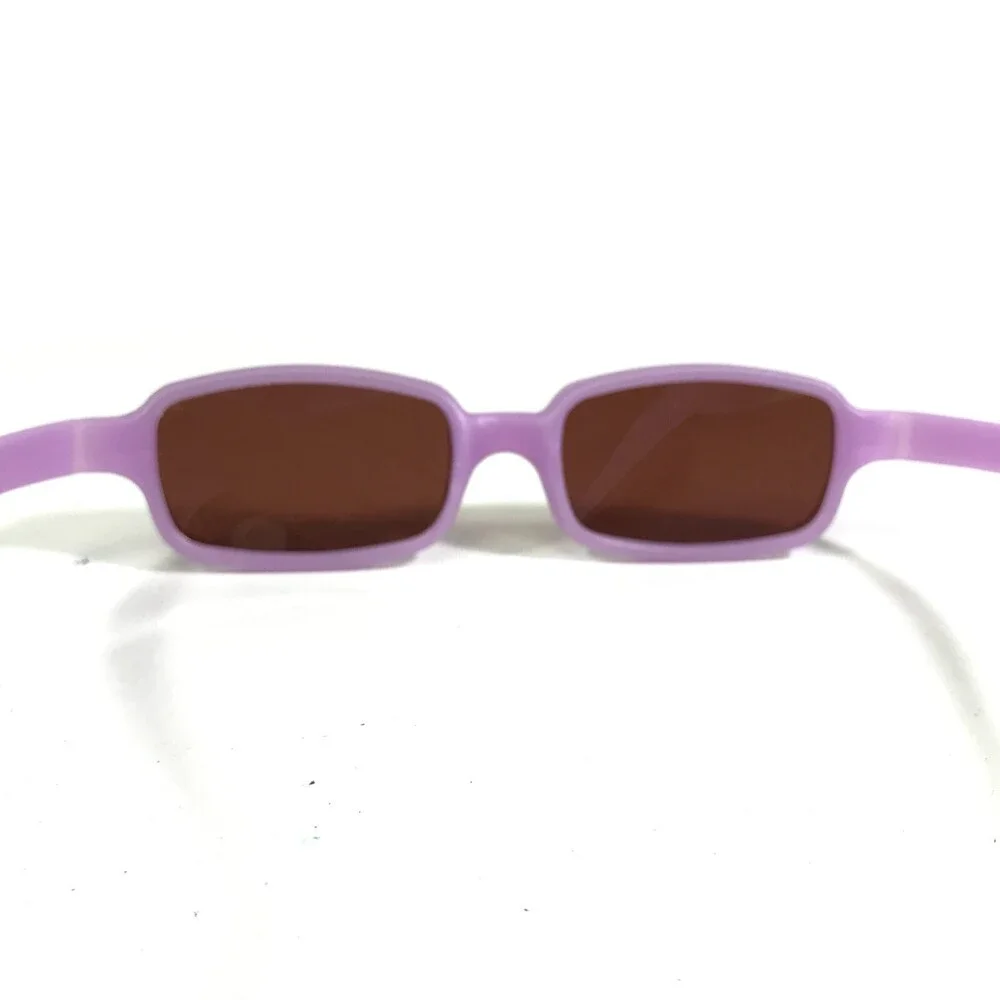 Miraflex Sunglasses NEW BABY 2 Purple Rectangular Frames with Brown Lenses 42-14